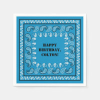 Blue Western Bandana Imprimer Anniversaire