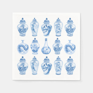 Serviette En Papier Blue Willow Chinoiserie Ginger Jars Chine