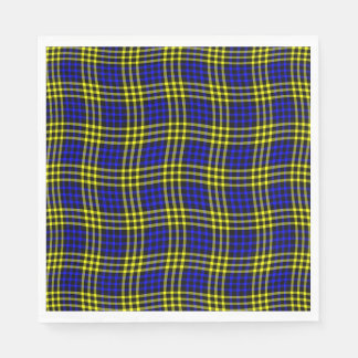 Serviette En Papier Blue Yellow Plaid Checker Seamless Pattern