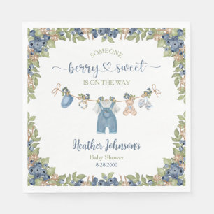 Serviette En Papier Blueberry Berry Sweet Clothesline Baby shower