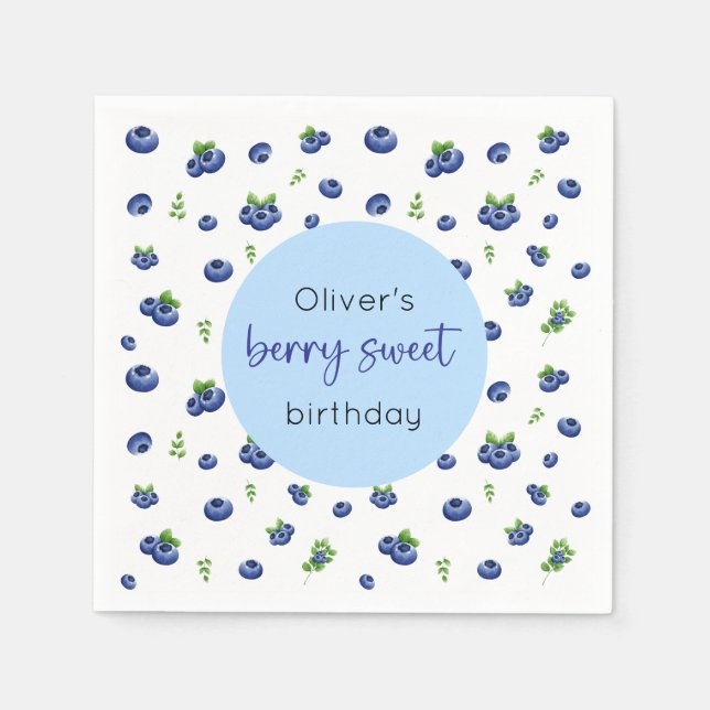 Serviette En Papier Blueberry Birthday Berry Sweet (Devant)