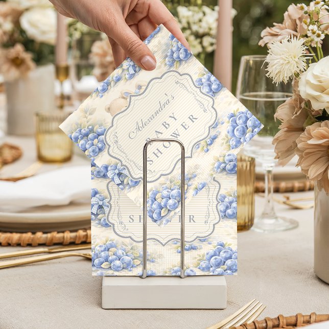 Serviette En Papier Blueberry Garden Teddy Toile Baby Shower (Créateur téléchargé)