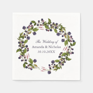Serviette En Papier Blueberry   mariage de couronne d'automne personna