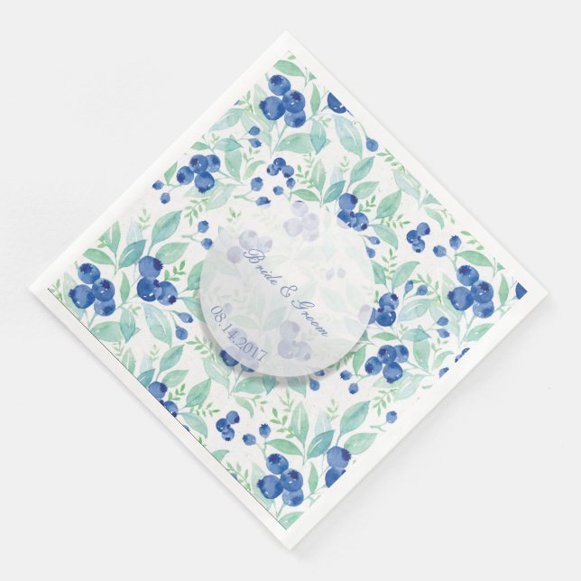 Serviette En Papier Blueberry Midsummer Rustic Berry Mariage (Coin)