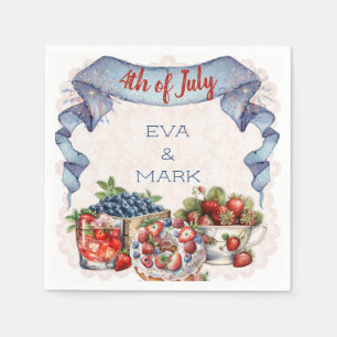 Serviette En Papier Blueberry Strawberry Old Fashioned BBQ 4 juillet