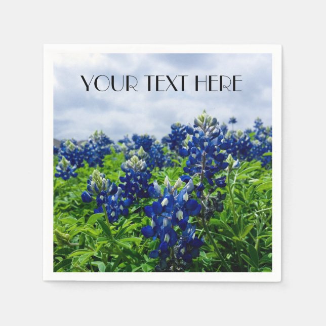 Serviette En Papier Bluebonnets Blue Flowers Texas texan Floral (Devant)