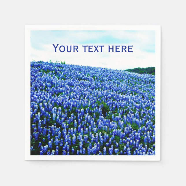 Serviette En Papier Bluebonnets Fleurs Bleues Texas Texan Floral (Devant)