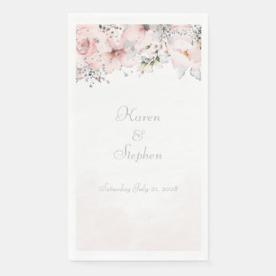 Serviette En Papier Blush Peony Silver Eucalyptus Mariage papier invit