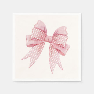 Serviette En Papier Blush Pink Bow Birthday 