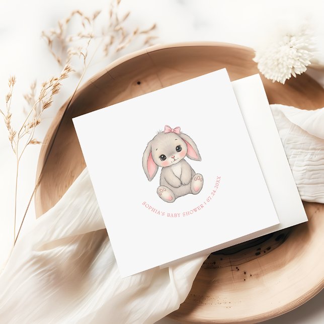 Serviette En Papier Blush Pink Bunny Girl Baby Shower Paper (Créateur téléchargé)