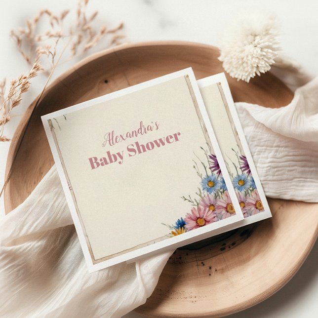 Serviette En Papier Blush Pink Floral Baby in Bloom (Créateur téléchargé)