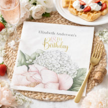 Blush Pink Peony Floral 18th Birthday 