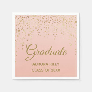 Serviette En Papier Blush Rose Rose Gold Parties scintillant Confetti