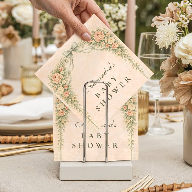 Serviette En Papier Blush Sage Rose Arch Baby Shower (Créateur téléchargé)