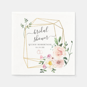 Serviette En Papier Blush Summer Florals Fête des mariées personnalisé