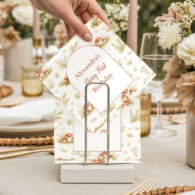 Serviette En Papier Blush Woodland Wild One Birthday (Créateur téléchargé)