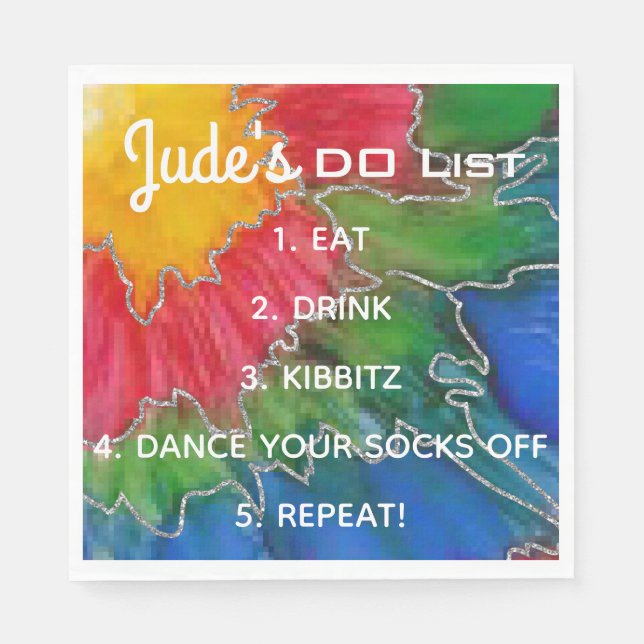 Serviette En Papier BM Bat Bar Mitzvah Élégantes couleurs serviettes (Devant)