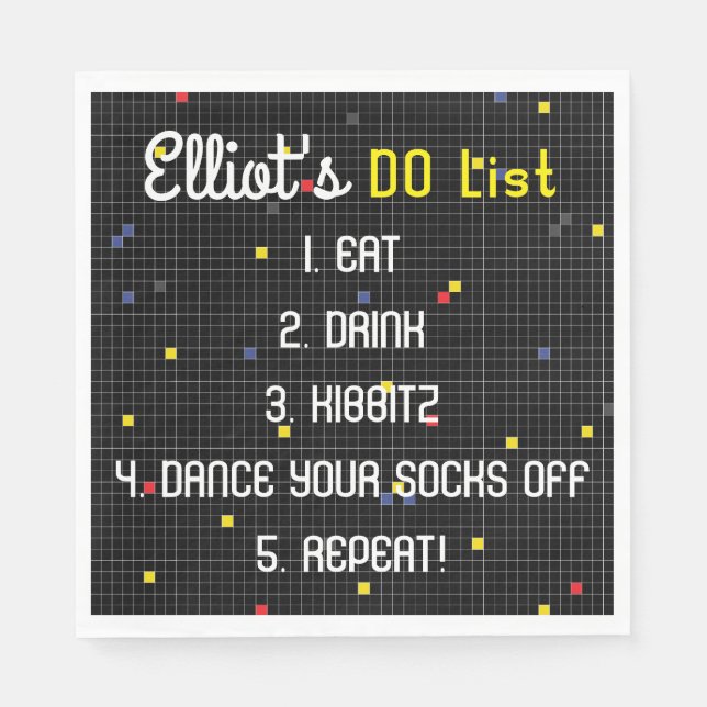 Serviette En Papier BM Bat Bar Mitzvah Jeu sur (Devant)