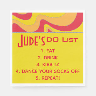 Serviette En Papier BM Bat Bar Mitzvah Silvery Waves Naples