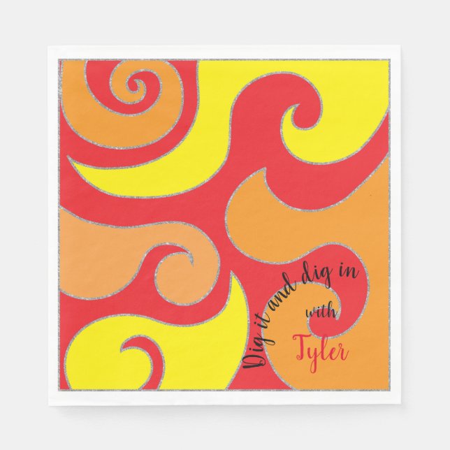 Serviette En Papier BM Bat ou Bar Mitzvah Napkin Swiling (Devant)