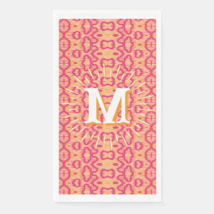 Serviette En Papier Boa Ripple en rose + orange personnalisé