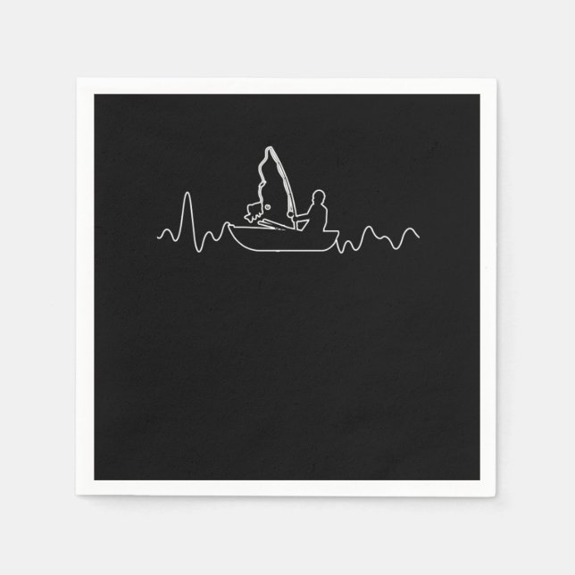 Serviette En Papier Boat Heart Rate Fishing Boating Heartbeat Gift (Devant)