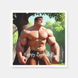 Serviette En Papier Bodybuilder Anniversaire