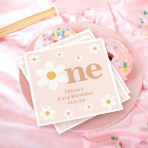 Serviette En Papier Bohème Dusty rose un jour 1er anniversaire