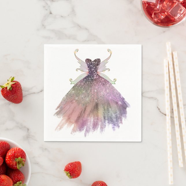 Serviette En Papier Bohême Fairy Ball Gown | Boudin Ombre (En situation)