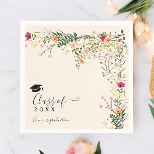 Serviette En Papier Bohème fleurie fleur sauvage décoration graduée