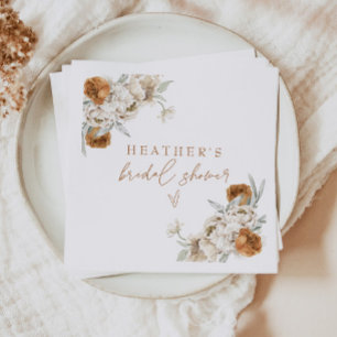 Serviette En Papier BOHÈME Fleurs en terre cuite Mariage bohémien