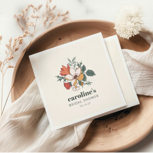 Serviette En Papier Bohème rétro Floral Nouveau Fête des mariées perso