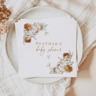 Serviette En Papier BOHEME Terracotta Baby shower floral de Bohême