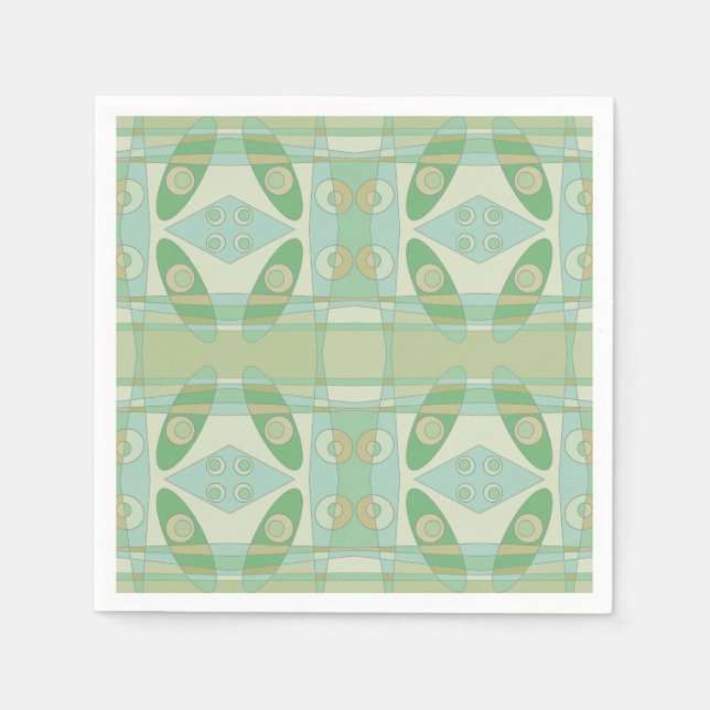 Serviette En Papier Bohemian Chintz New Green Olive (Devant)