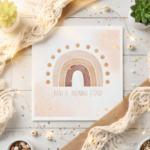 Serviette En Papier Boho aquarelle arc-en-ciel