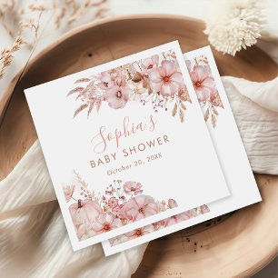 Serviette En Papier Boho automnal floral Pumpkin Baby Shower