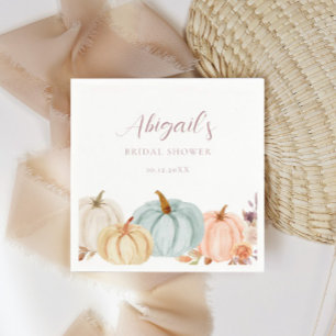 Serviette En Papier Boho Automne Floral Citrouille Fête des mariées
