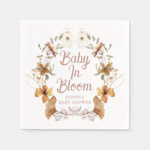 Serviette En Papier Boho Baby In Bloom Baby shower Fleur sauvage