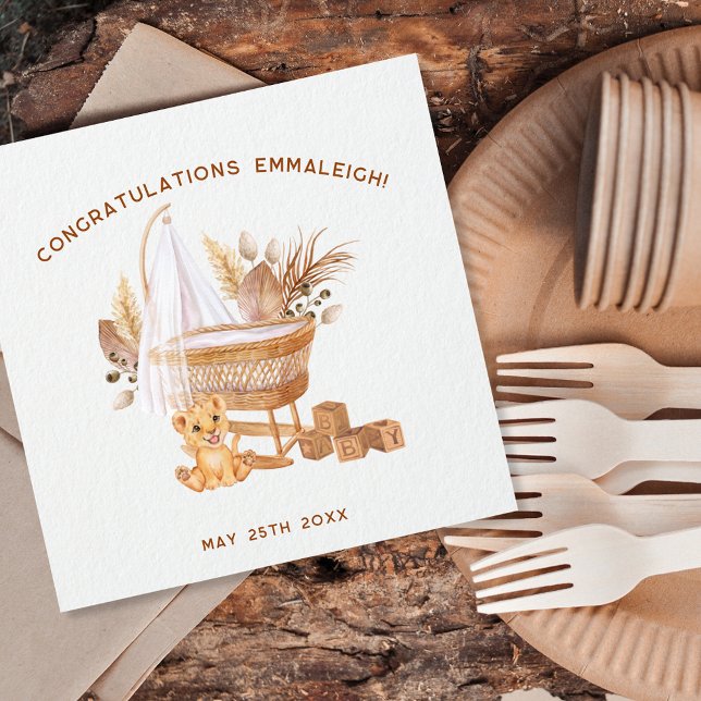 Serviette En Papier Boho Bassinet Nursery Baby shower (Créateur téléchargé)