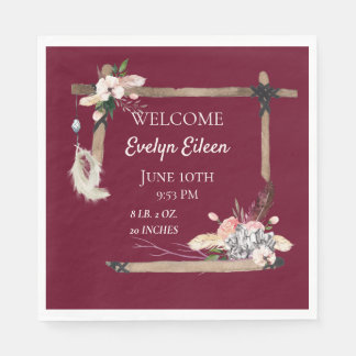 Serviette En Papier Boho Beautiful Baby Birth Stats
