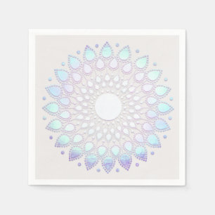 Serviette En Papier Boho Blue Floral moderne Lotus Mandala
