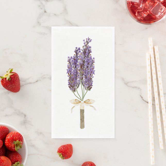 Serviette En Papier Boho Bouqet de Lavender (En situation)