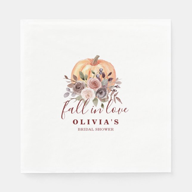 Serviette En Papier Boho Burgundy automne Citrouille à fleurs Fête des (Devant)