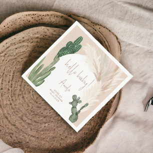 Serviette En Papier Boho cactus pampas arc baby shower bonjour