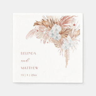 Serviette En Papier Boho Chic Botanique   Mariage