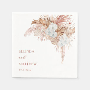 Serviette En Papier Boho Chic Botanique   Mariage