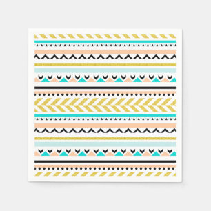 Serviette En Papier Boho Chic géométrique Aztec Inspiré Motif