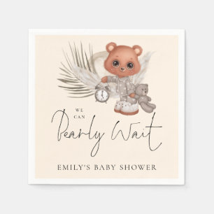 Serviette En Papier Boho Chic On Peut Bearly Wait Baby shower