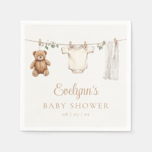 Serviette En Papier Boho Clothesline Sexe Baby shower neutre