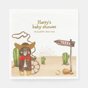 Serviette En Papier Boho Cowboy Bear Western Rodeo Cactus Baby shower